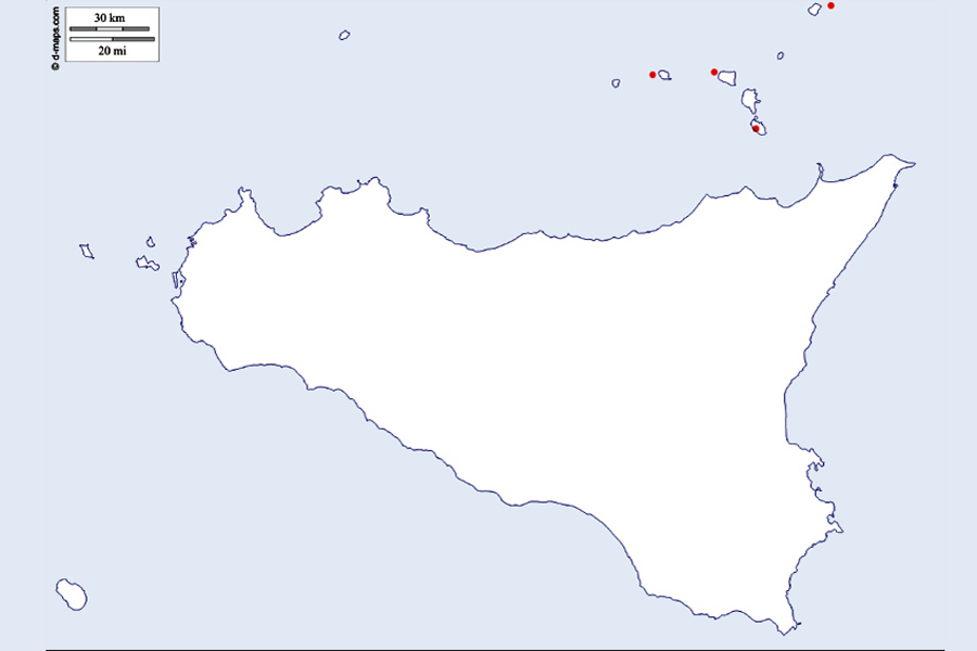 Distribuzione della specie Podarcis raffonei.
