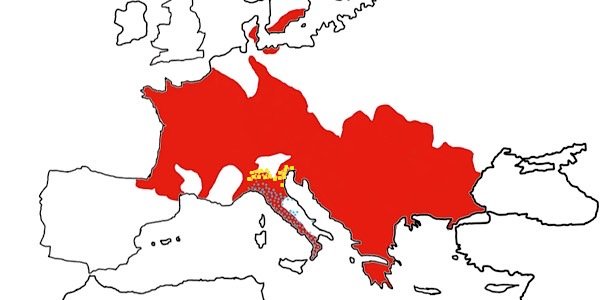 Distribuzione della specie Rana latastei.