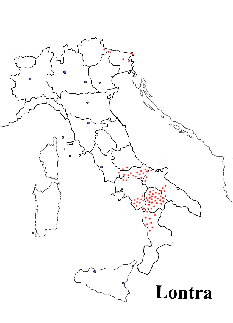 Distribuzione della Lontra in Italia.