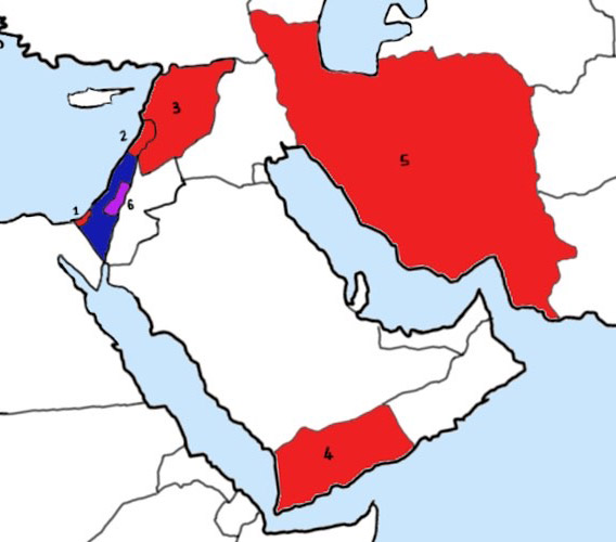 Mappa conflitto Israele Palestina